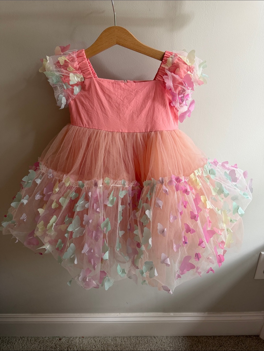 Lola + The Boys Pink 3D Butterfly Dress 2